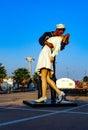 The statue Unconditional surrender on the waterfront Italian city Civitavecchia & x28;Italy& x29;