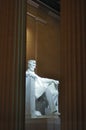 Statue of US President Abraham Lincoln inside the Lincoln Memorial Royalty Free Stock Photo