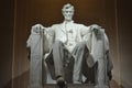 Statue of US President Abraham Lincoln inside the Lincoln Memorial