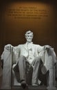 Statue of US President Abraham Lincoln inside the Lincoln Memorial Royalty Free Stock Photo