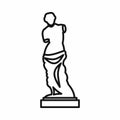 Statue of Venus de Milo icon, outline style