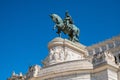 Statue of Victor Emmanuel II king of united Italy by Enrico Chiaradia within Altare della Patria monument in Rome in Italy Royalty Free Stock Photo