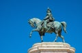 Statue of Victor Emmanuel II king of united Italy by Enrico Chiaradia within Altare della Patria monument in Rome in Italy Royalty Free Stock Photo