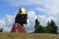 Statue of a Viking head, Burnaby North Secondary School Royalty Free Stock Photo