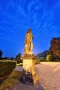 Statue of Villa Olmo in Como town by night Royalty Free Stock Photo