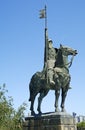 Statue of Vimara Peres in Porto, Portugal April 2014 Royalty Free Stock Photo