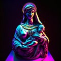 Statue of the Virgin Mary with baby Jesus in her arms. AI Generated Royalty Free Stock Photo