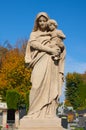 Statue Virgin Mary with the baby Jesus. Royalty Free Stock Photo