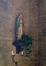 Statue of the Virgin Mary in the church of San Bartolo in San Gimgnano, Italy.