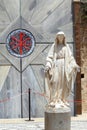 Statue of Virgin Mary in the courtyard of the Basilica of the An