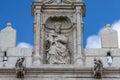 Statue of Virgin Mary in the Gateway of Santa Maria (Arco de Santa Maria) erected in the 14th-century for the first entrance of