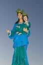 Statue of the Virgin Mary Help of Christians in the viewpoint of Huascaran, Anta, Ancash - Peru. South America Royalty Free Stock Photo