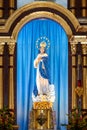 Statue Virgin Mary, part of the altar of Cathedral, Our Lady of the Immaculate Conception Cathedral, Batan Islands, Philippines