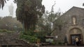 Statue of the Virgin Mary and small chapel for praying on the top of Cerro San CristÃÂ³bal in Santiago, Chile Royalty Free Stock Photo