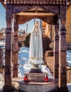 The statue of the virgin Mary in a small village in the Carpathian mountains