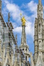 Statue of the Virgin Mary on top of Milan Cathedral Duomo di Milano in Italy Royalty Free Stock Photo