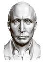 Statue of Vladimir Vladimirovich Putin. 3D. Polygonal bust of Putin. Vector illustration
