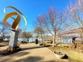 Vogel Schwartz Sculpture Garden in the Julius Breckling Riverfront Park Royalty Free Stock Photo