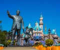 Walt Disney Mickey Mouse Statue with Cinderella Castle Royalty Free Stock Photo