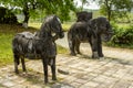 Statue Of War Horse And War Elephant At A Mausoleum Of Emperor In Hue, Vietnam.