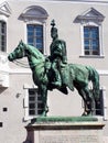 Statue of Andras Hadik in Buda Castle District The iconic Hungarian hussar the famous Hungarian army unit from the 18th century