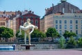 The statue The weight of One Self in Lyon Royalty Free Stock Photo
