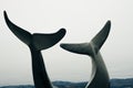 statue whale tails in Randolph, Vermont. USA - dec, 2019