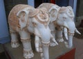 Statue of white Elephant pair