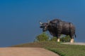 statue of wild Bison at the Khao Pang Ma national conservation park in Thailand