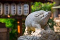 Statue of wild boar guardian at japanese temple Royalty Free Stock Photo