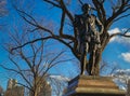 Statue of William Shakespeare by John Quincy Adams Ward standing in Central park New York city Royalty Free Stock Photo