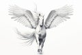 statue of the winged horse Pegasus on a white background
