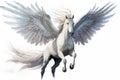 statue of the winged horse Pegasus on a white background