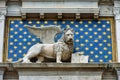 Statue of winged lion in St. Mark`s Square in Venice Royalty Free Stock Photo