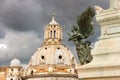 Statue of a winged woman in the monument to Victor Emmanuel II. Royalty Free Stock Photo