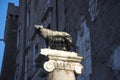Statue of the She Wolf suckling Romulus and Remus on the Capitoline Hill in Rome Italy