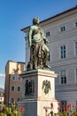 The statue of Wolfgang Amadeus Mozart in Salzburg, Austria Royalty Free Stock Photo