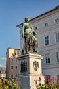 The statue of Wolfgang Amadeus Mozart in Salzburg, Austria Royalty Free Stock Photo