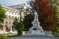 Statue of Wolfgang Amadeus Mozart, spring. Burggarten, Vienna, A Royalty Free Stock Photo