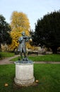 Parade Gardens Bath,England. Statue of Young Mozart, playing his violin.