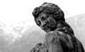 A statue of a woman in the mountains of Transylvania - ROMANIA Royalty Free Stock Photo