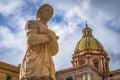 Statue of woman in Palermo Sicily Historic Buildings Old Architecture Cathedral Royalty Free Stock Photo