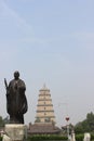 A statue of Xuan Zang in dayanta xian china