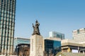 Statue of Yi Sunsin, a famous naval commander, famed for his victories against the Japanese navy during the Imjin war in the