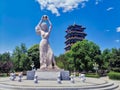 Statue of Yongding Tower and Yongding River Mother in Mentougou, Beijing, China