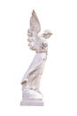 Statue of a young angel isolated on white Royalty Free Stock Photo
