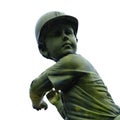 Statue of a young boy playing baseball in McDonough, United States