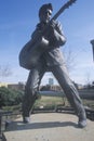 Statue of a young Elvis Presley on Beale Street, Memphis, TN