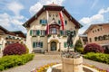 Statue of young Mozart in front of townhall in St. Gilgen, Austria