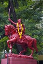 Statue of Zashichi Rani, Rani Laxmibai near Balgandharva Theater or Rangmandir, Pune Royalty Free Stock Photo